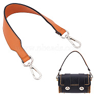 Leather Bag Straps, with Platinum Tone Alloy Clasps, Sienna, 41.8x3.5cm(DIY-WH0304-467B)