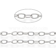 3.28 Feet 304 Stainless Steel Cable Chains, Soldered, with Card Paper, Oval, Stainless Steel Color, Links: 4x2.5x0.5mm(X-CHS-L024-013A)