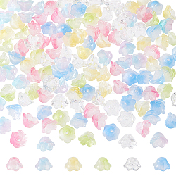 6 Colors Handmade Lampwork Beads, Flower, Mixed Color, 7x12x11mm, Hole: 1.2mm, 1set/color(LAMP-AN0001-01)