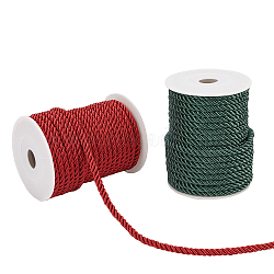 Twisted Nylon Thread, Mixed Color, 5mm, about 18~19yards/roll(16.4m~17.3m/roll), 2 colors, 1roll/color, 2rolls(NWIR-PH0001-60)