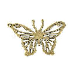Tibetan Style Alloy Pendants, Butterfly, Antique Bronze, Lead Free and Cadmium Free, 43.5x62x1.5mm, Hole: 2mm(EBB015Y-AB)