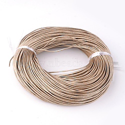 Spray Painted Cowhide Leather Cords, Camel, 1.5mm, about 100yards/bundle(300 feet/bundle)(WL-R001-1.5mm-35)