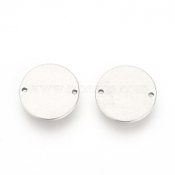 Tarnish Resistant 201 Stainless Steel Links connectors, Flat Round, Stainless Steel Color, 12x1mm, Hole: 1mm(STAS-Q207-21)