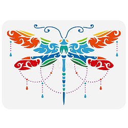 Plastic Drawing Painting Stencils Templates, for Painting on Scrapbook Fabric Tiles Floor Furniture Wood, Rectangle, Dragonfly Pattern, 29.7x21cm(DIY-WH0396-0062)