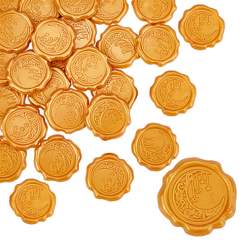 Adhesive Wax Seal Stickers, For Envelope Seal, Goldenrod, 30.8x30.8x2.2mm