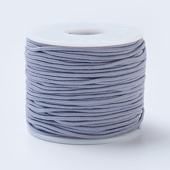 Elastic Cord, Polyester Outside and Latex Core, Silver, 2mm, about 54.68 yards(50m)/roll, 1roll/box