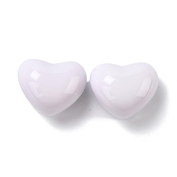 Opaque Resin Cabochons, Heart, Lavender, 16.5x18.5x12.5mm