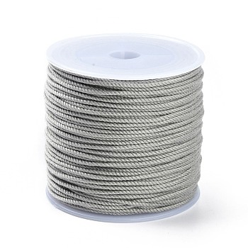 Macrame Cotton Cord, Braided Rope, with Plastic Reel, for Wall Hanging, Crafts, Gift Wrapping, Light Grey, 1.2mm, about 49.21 Yards(45m)/Roll