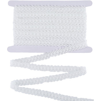 10M 10% Spandex & 90% Nylon Lace Elastic Ribbon, for Sewing and Bridal Wedding Decoration, White, 5/8 inch(15~16mm)