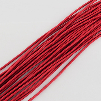 Elastic Cord, with Fibre Outside and Rubber Inside, Red, 4.0mm, about 109.36 yards(100m)/bundle