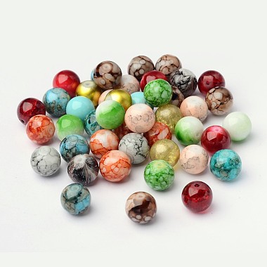 Mixed Style & Mixed Color Round Spray Painted Glass Beads(DGLA-X0003-12mm)-5