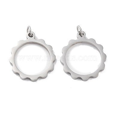 Stainless Steel Color Flower 304 Stainless Steel Pendants