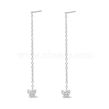 Pendientes de mariposa de plata de ley chapados en rodio antideslustre 925(DZ0143-1)-2