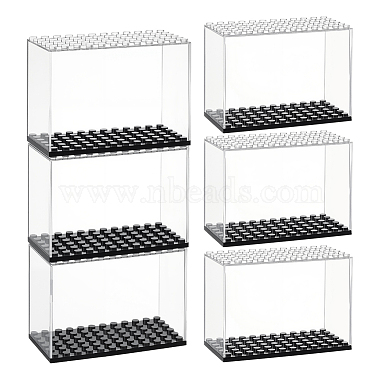 Vitrina rectangular de pl&aacute;stico para minifiguras con base negra(ODIS-WH0004-14)-1