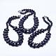 Synthetic Blue Goldstone  Beaded Necklaces(NJEW-G920-07)-4