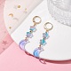 Moon & Star Glass Dangle Leverback Earrings with 304 Stainless Steel Pins(EJEW-JE05605-01)-2