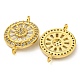 Rack Plating Brass Pave Cubic Zirconia Wheel Connector Charms(KK-Z063-28G-01)-2