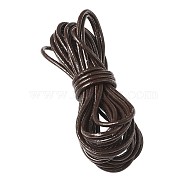 Cowhide Leather Cord, Leather Jewelry Cord, Jewelry DIY Making Material, Round, Coffee, 3mm(WL-TAC0002-01A-3mm)
