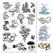 Custom PVC Plastic Clear Stamps, for DIY Scrapbooking, Photo Album Decorative, Cards Making, Stamp Sheets, Film Frame, Mushroom Pattern, 160x110x3mm(DIY-WH0439-0019)