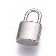 304 Stainless Steel Pendants, Padlock, Stainless Steel Color, 11x6x3mm, Hole: 4x2.5mm(STAS-H416-87P-A)