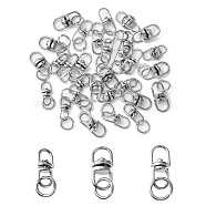 30Pcs 3 Styles Alloy Double Ended Swivel Eye Hook, Swivel Connectors Clasp, with Iron Jump Rings, Platinum, 16~19x6.5~8.5x4.5~5.5mm, Hole: 3.5~4.5x4~5.5mm, ring: 8x1mm, hole: 5.5mm, 10pcs/style(FIND-YW0004-30)