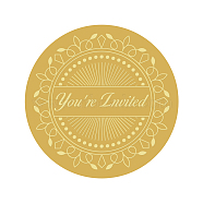 Self Adhesive Gold Foil Embossed Stickers, Medal Decoration Sticker, Word, 5x5cm(DIY-WH0211-028)