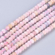 Natural Morganite Beads Strands, Rondelle, Faceted, 3x2mm, Hole: 0.7mm, about 188pcs/strand, 15.35 inch(39cm)(G-R475-009)