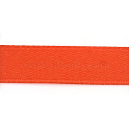 Double Face Satin Ribbon, Polyester Ribbon, Orange Red, 1/8 inch(3mm), about 880yards/roll(804.672m/roll)(RC3mmY-06)