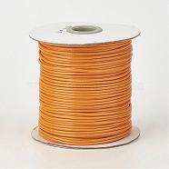 Eco-Friendly Korean Waxed Polyester Cord, Orange, 1mm, about 169.51~174.98 Yards(155~160m)/Roll(YC-P002-1mm-1129)
