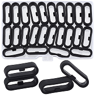 Gorgecraft Silicone Replacement Watch Band Strap Loops, Oval, Black, 24x9x7mm, Inner Diameter: 21x5.5, 30pcs(SIL-GF0001-09)