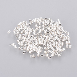 1700pcs 1.5mm Brass Tube Crimp End Beads, Cadmium Free & Lead Free, Silver Color Plated, hole: 1mm,1700pcs/10g(X-E001-S)