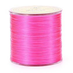 Flat Japanese Crystal Elastic Stretch Thread, for Bracelets Gemstone Jewelry Making Beading Craft, Hot Pink, 0.5mm, about 328 yards(300m)/roll(EW-Z001-A19)