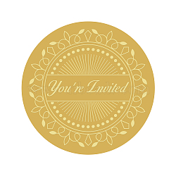 Self Adhesive Gold Foil Embossed Stickers, Medal Decoration Sticker, Word, 5x5cm(DIY-WH0211-028)
