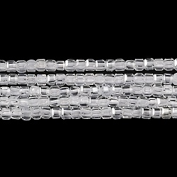 Cubic Zirconia Bead Strands, Faceted Square, Clear, 2.5x2.5x2.5mm, Hole: 0.6mm, about 159~160pcs/strand, 14.57''~14.76''(37~37.5cm)(ZIRC-P109-01A-05)