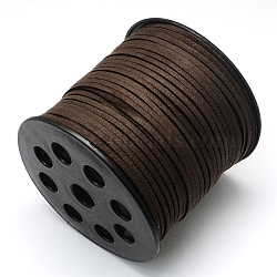 Faux Suede Cord, Faux Suede Lace, Coffee, 2.7x1.4mm, about 98.42 yards(90m)/roll(LW-R007-1093)