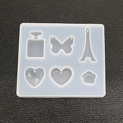 DIY Pendant Food Grade Silicone Molds, Resin Casting Molds, Eiffel Tower, Butterfly, 77x89mm(SIMO-PW0015-05D)