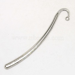 Tibetan Style Bookmarks, Lead Free and Cadmium Free, Antique Silver, 125x7x2mm, Hole: 3mm(TIBEP-PP007-AS-LF)