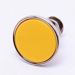 Alloy Button Pins for Jeans, with Resin, Garment Accessories, Flat Round, Gold, 16x15mm, Pin: 1.2mm, Hole: 1.2mm(PJ-TAC0003-01P-06)
