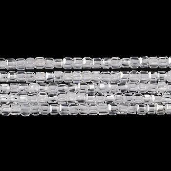Cubic Zirconia Bead Strands, Faceted Square, Clear, 2.5x2.5x2.5mm, Hole: 0.6mm, about 159~160pcs/strand, 14.57''~14.76''(37~37.5cm)