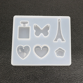 DIY Pendant Food Grade Silicone Molds, Resin Casting Molds, Eiffel Tower, Butterfly, 77x89mm
