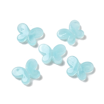Transparent Acrylic Beads, Butterfly, Pale Turquoise, 12.8x17.3x4.4mm, Hole: 2mm, about 940pcs/500g