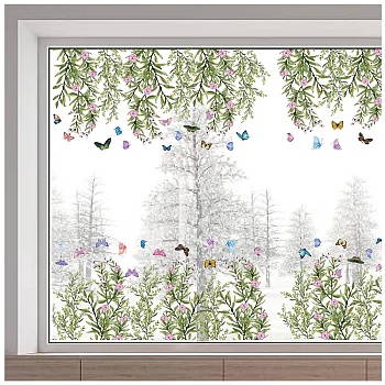 PVC Window Static Stickers, Rectangle Shape, for Window Decoration, Butterfly, 280x1160mm