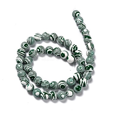 Chapelets de perles en malachite synthétique(G-I199-32-6mm-F)-3