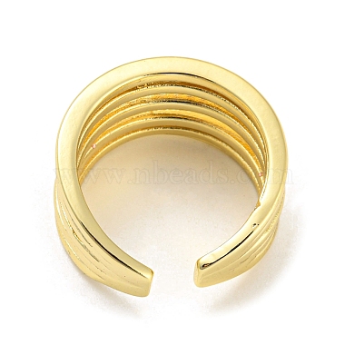 Brass Micro Pave Cubic Zirconia Open Cuff Ring(RJEW-C033-08G)-3