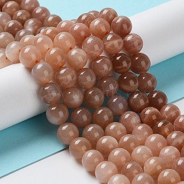 Round Natural Sunstone Beads Strands(G-F222-33-8mm-1)-5