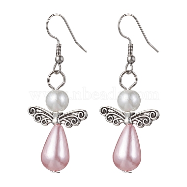 Pink Angel & Fairy Alloy Earrings