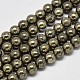 Natural Pyrite Round Beads Strands(G-F197-10-10mm)-1