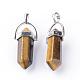 Natural Tiger Eye Double Terminated Pointed Pendants(G-S240-11)-1