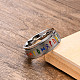 Rainbow Color Pride Flag Rune Words Odin Norse Viking Amulet Enamel Rotating Ring(RABO-PW0001-037A)-2