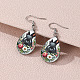 Easter 304 Stainless Steel & Glass Dangle Earrings(FS-WG8BFF2-03)-1